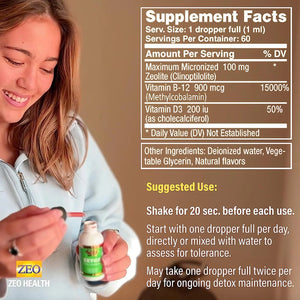 Zetox - Zeolite Suspension (2 fl oz) - Safe, Effective & Easy Daily Detox - Limited Time 35% Off Sale